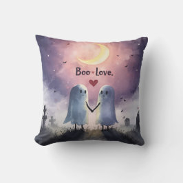 Boo Love Schattige Ghost Couple Halloween Kussen