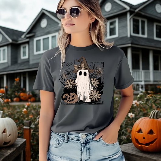 Boo Magic Vibes Boho Bloemige Geest T-shirt