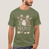 Boo Mama Halloween Coquette Bow Ghost Pumpkins T-shirt (Voorkant)