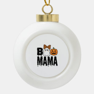 Boo Mama Halloween Geest Pompoen Boog Ontwerp Keramische Bal Ornament