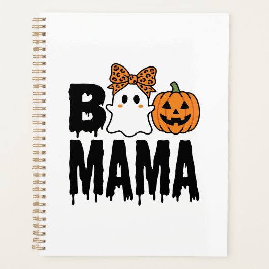 Boo Mama Halloween Geest Pompoen Boog Ontwerp Planner (Voorkant)