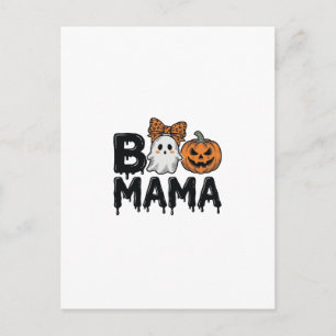Boo Mama Halloween Geest Pompoen Moeder Shirt Ontw Briefkaart