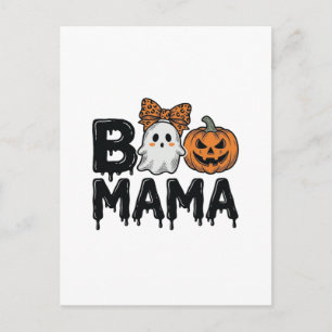 Boo Mama Halloween Geest Pompoen Moeder Shirt Ontw Briefkaart
