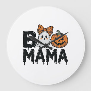 Boo Mama Halloween Geest Pompoen Moeder Shirt Ontw Grote Klok