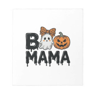 Boo Mama Halloween Geest Pompoen Moeder Shirt Ontw Notitieblok