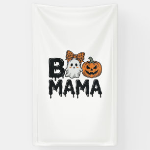 Boo Mama Halloween Geest Pompoen Moeder Shirt Ontw Spandoek