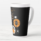 Boo Mask Spider Witch Pumpkin Patroon Latte Mok (Rechterhoek)