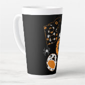 Boo Mask Spider Witch Pumpkin Patroon Latte Mok (Linkerhoek)