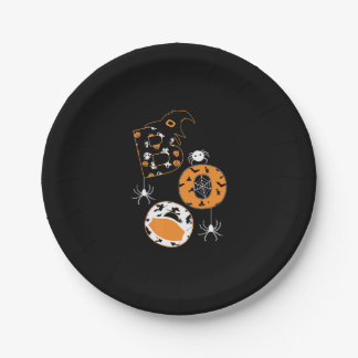 Boo Mask Spider Witch Pumpkin Patroon Papieren Bordje