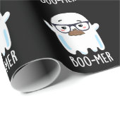 Boo-mer Funny Middle Aged Ghost Pun Dark BG Cadeaupapier (Rol Hoek)