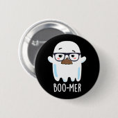 Boo-mer Funny Middle Aged Ghost Pun Dark BG Ronde Button 5,7 Cm (Voorkant /achterkant)