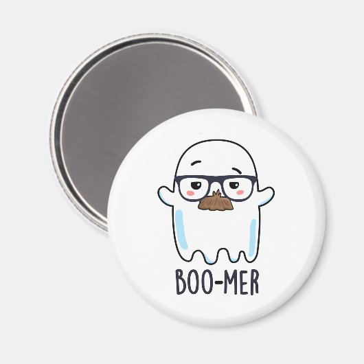 Boo-mer Funny Middle Aged Ghost Pun Magneet (Voorkant / Achterkant)