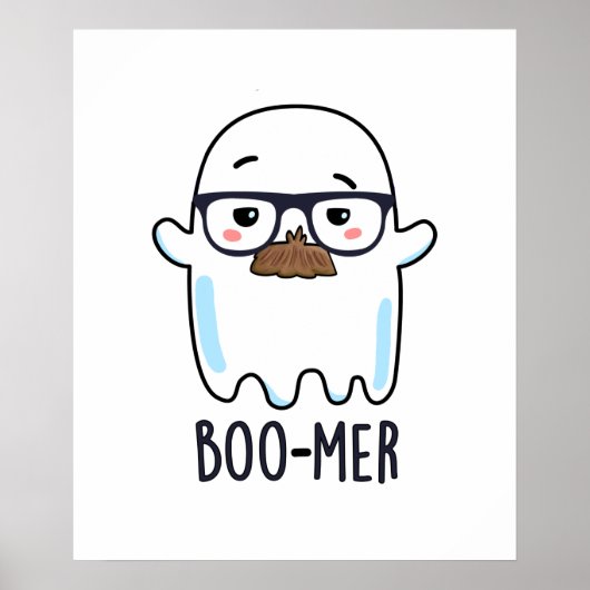 Boo-mer Funny Middle Aged Ghost Pun Poster (Voorkant)