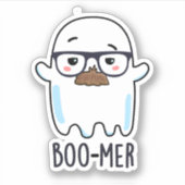 Boo-mer Funny Middle Aged Ghost Pun Sticker (Voorkant)