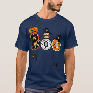 Boo met spinnen en heks Pet Halloween pomkin K T-shirt
