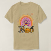 Boo met spinnen en heks Pet Halloween regenboog 3 T-shirt (Design voorkant)