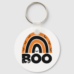 Boo met vliegende vleermuizen en regenboog sleutelhanger