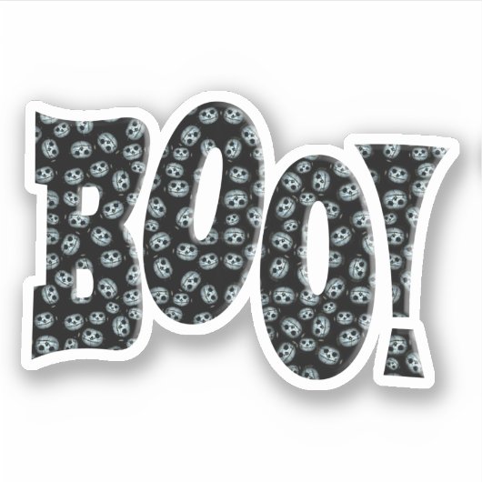 BOO! Met Witte Pompoen Halloween Sticker (Voorkant)