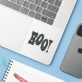 BOO! Met Witte Pompoen Halloween Sticker (Laptop met iPhone)
