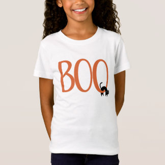 Boo met Zwarte Kat Halloween-ontwerp T-shirt