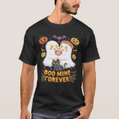 Boo Mine Forever Cute Ghosts Black Cat Love Hallow T-shirt (Voorkant)