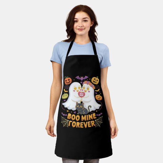 Boo Mine Forever Schattige Ghosts Black Cat Love H Schort (Gedragen)