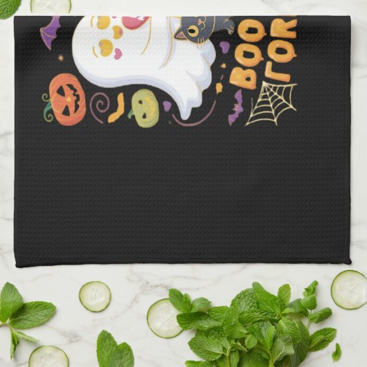 Boo Mine Forever Schattige Ghosts Black Cat Love H Theedoek (Gevouwen)