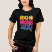 BOO Moms Squad Halloween Ghost & Pumpkin Tie-Dye Tri-Blend Shirt (Voorkant)