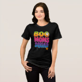 BOO Moms Squad Halloween Ghost & Pumpkin Tie-Dye Tri-Blend Shirt (Voorkant volledig)