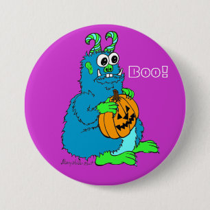 Boo Monster met pompoen Ronde Button 7,6 Cm