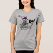 Boo My Catch Halloween Gevist Minimalistisch Tri-Blend Shirt (Voorkant)