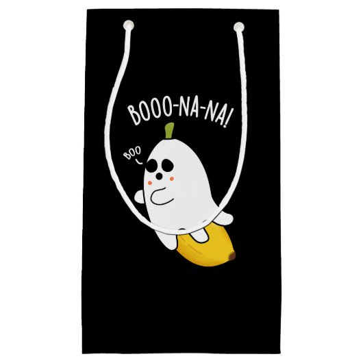 Boo-nana Grappige Ghost Banaan Pun Donker BG Klein Cadeauzakje (Voorkant)