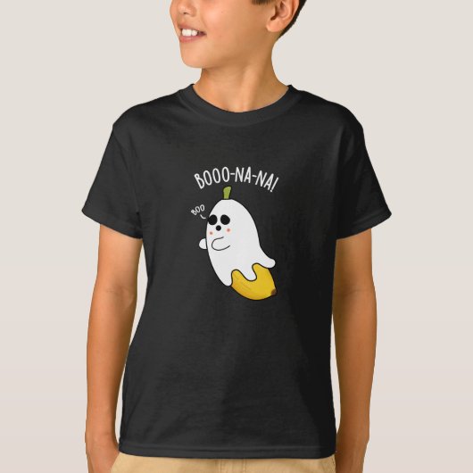 Boo-nana Grappige Ghost Banaan Pun Donker BG T-shirt (Voorkant)