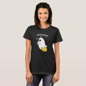 Boo-nana Grappige Ghost Banaan Pun Donker BG T-shirt (Voorkant volledig)