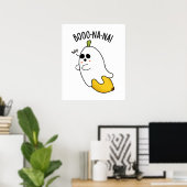 Boo-nana Grappige Ghost Banana Pun Poster (Thuiskantoor)