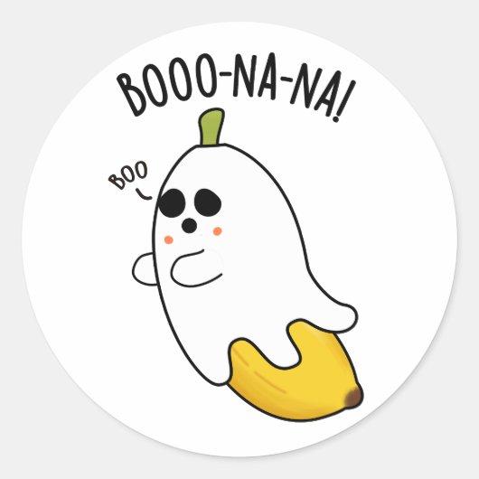 Boo-nana Grappige Ghost Banana Pun Ronde Sticker (Voorkant)