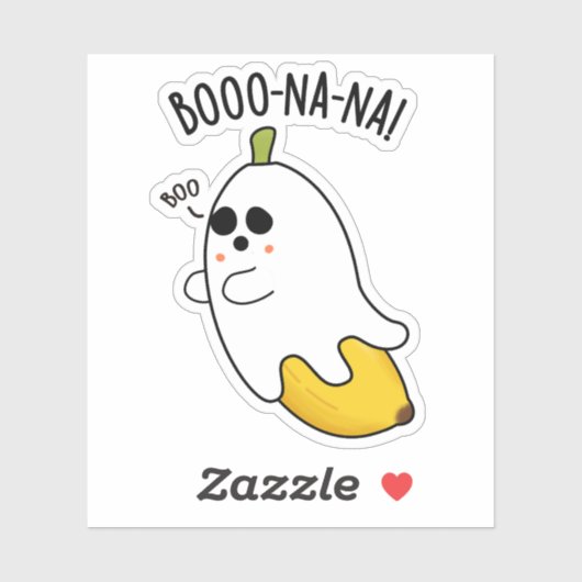 Boo-nana Grappige Ghost Banana Pun Sticker (Vel)