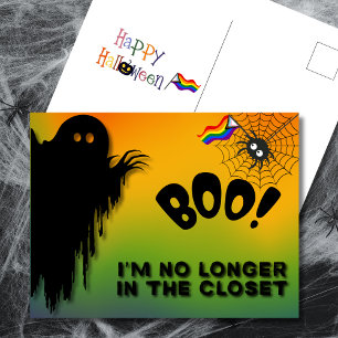 Boo! Niet langer in de kast Pride Halloween Feestdagenkaart