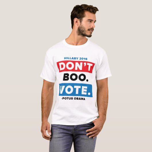Boo niet. Stemming. T-shirt (Voorkant volledig)