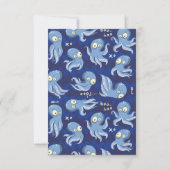 Boo Octopus Blauwe Kinderkleding & Decoratie Bedankkaart (Achterkant)