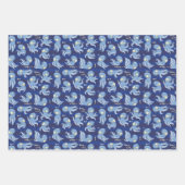 Boo Octopus Blue Cute Kids Birthday Inpakpapier Vel (Voorkant 3)