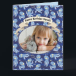 Boo Octopus Blue Cute Kids Birthday Kaart<br><div class="desc">Schattig octopusontwerp voor het baby shower of het verjaardagsfeest van het kind. Cute octopi zwemmen en plezier hebben.</div>