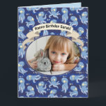 Boo Octopus Blue Cute Kids Birthday Kaart<br><div class="desc">Schattig octopusontwerp voor het baby shower of het verjaardagsfeest van het kind. Cute octopi zwemmen en plezier hebben.</div>