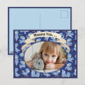 Boo Octopus Blue Cute Kinderen die je missen Feestdagenkaart (Voorkant / Achterkant)