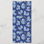 Boo Octopus Blue Kinder Baby shower Programmakaart (Achterkant)