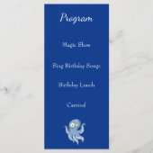 Boo Octopus Blue Kinder Baby shower Programmakaart (Voorkant)