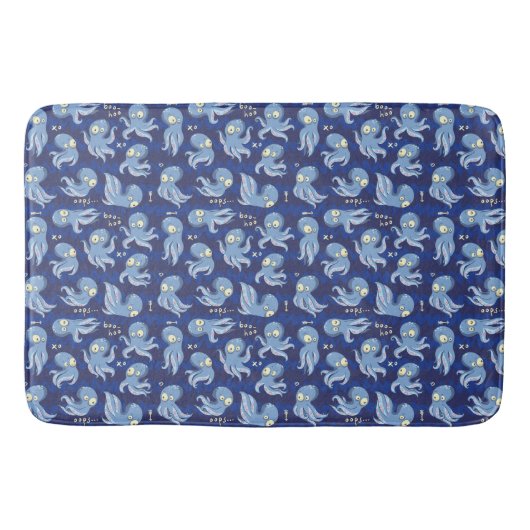 Boo Octopus Blue Kinder Clothing & Décor Badmat (Voorkant)