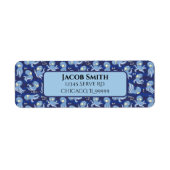 Boo Octopus Cute Blue Kinder Return Address Etiket (Voorkant)