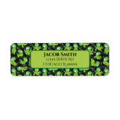 Boo Octopus Cute Green Kinder Return Address Etiket (Voorkant)
