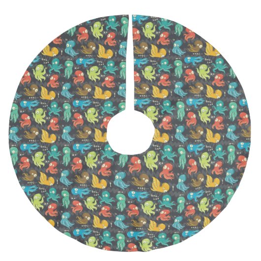 Boo Octopus Cute Multicolor Kinder Clothing & Déco Kerstboom Rok (Voorkant)